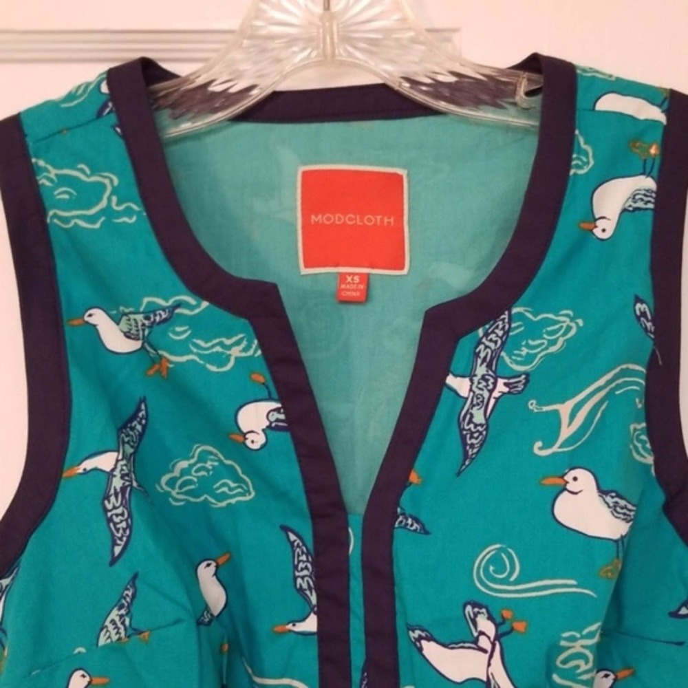 Modcloth Seagulls Fit and Flare Dress NEW - Picture 6 of 8